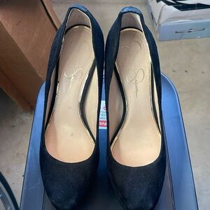 Size 9 black suede pumps in excellent condition
